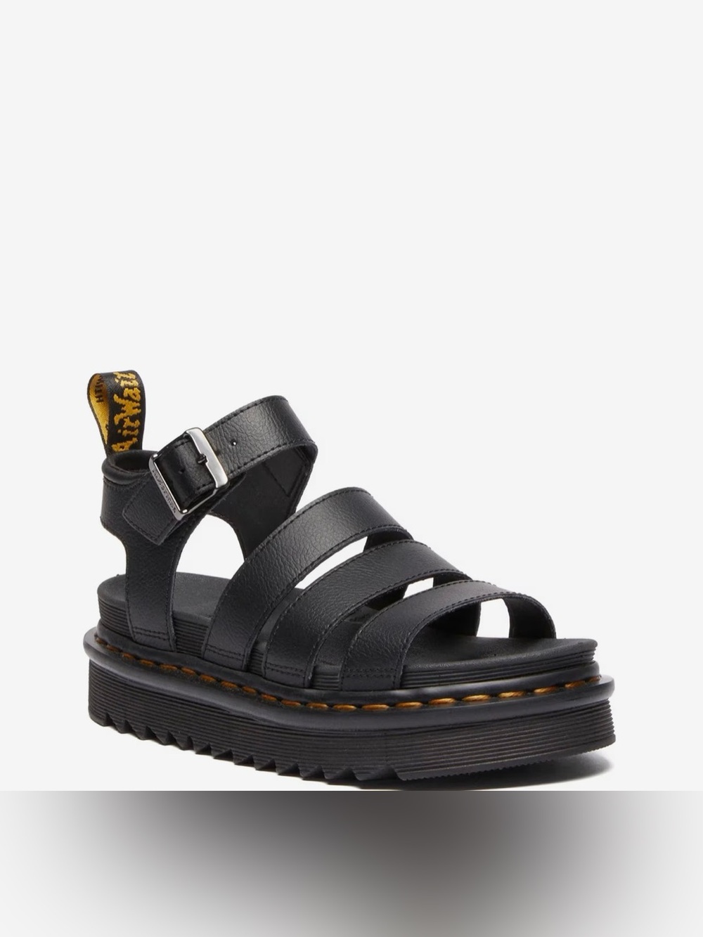 Dr. Martens blaire Black Leather Platform Gladiator Sandals